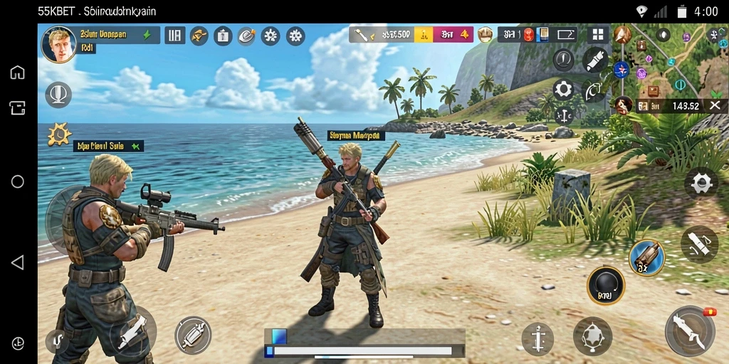 Screenshot gameplay 55KBET yang menampilkan interaksi sosial.