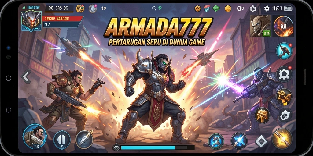 Tampilan pertarungan seru di ARMADA777 dengan karakter unik.