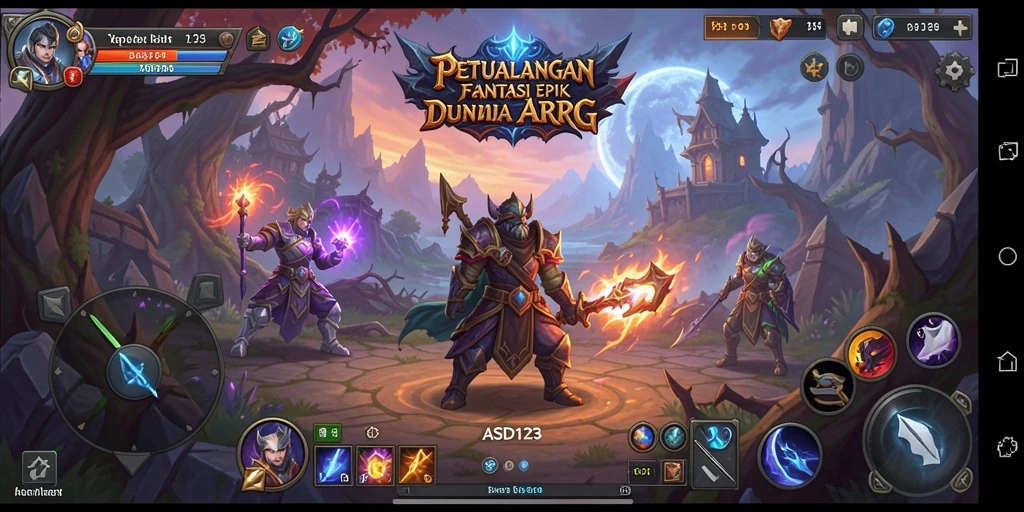 Screenshot menampilkan aksi pertempuran seru dalam ASD123.