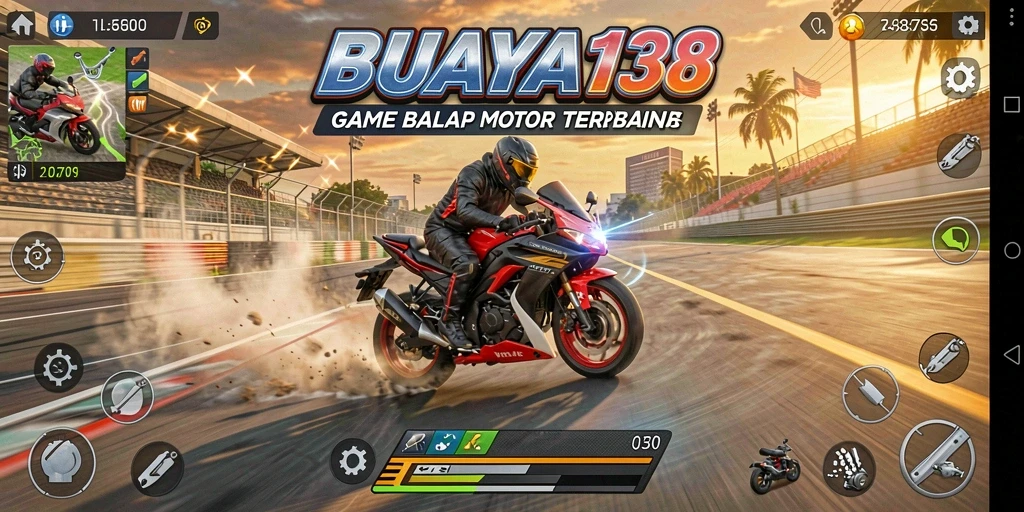Gameplay seru dengan balapan motor yang mendebarkan dan menantang.
