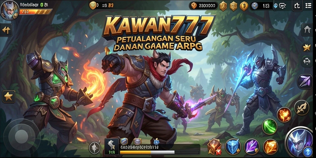 Tangkapan layar KAWAN777 menampilkan pertempuran ARPG yang seru dan menantang.