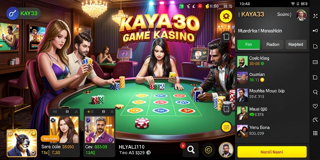 Tampilan gameplay KAYA33 menampilkan suasana kasino yang mengasyikkan.