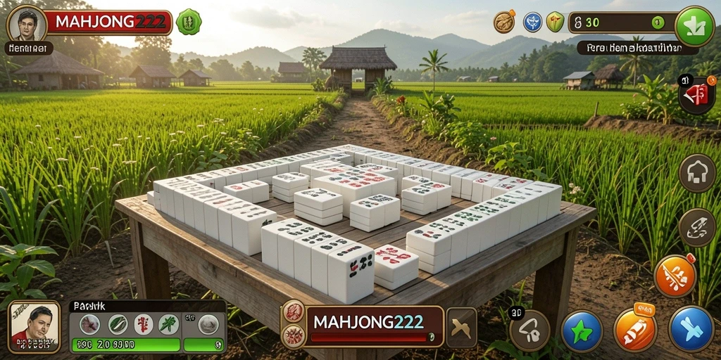 Screenshot MAHJONG222 menampilkan gameplay seru bertani dan merawat hewan.