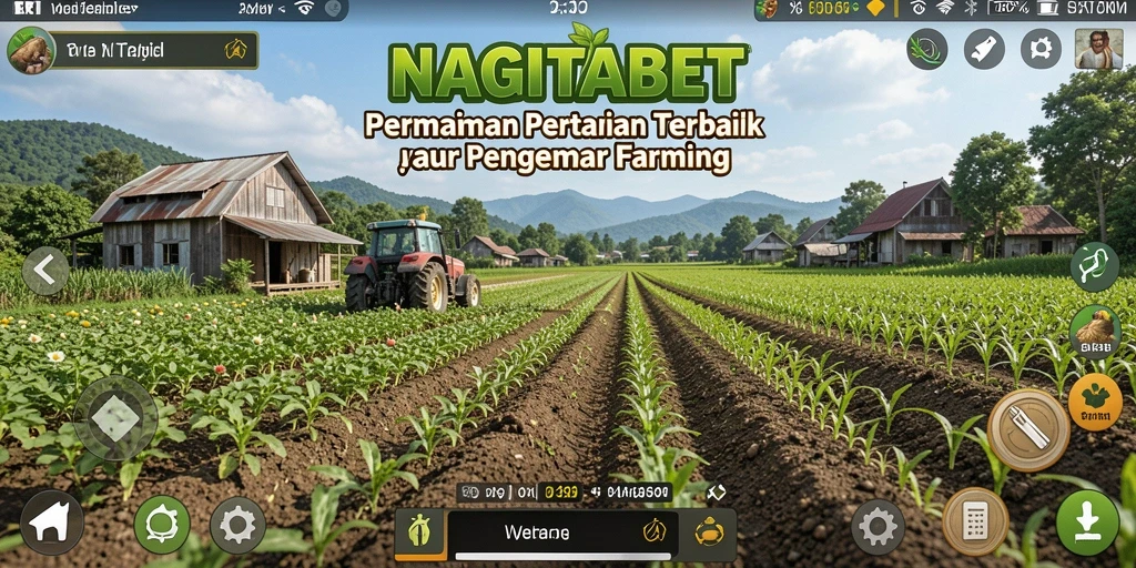 Screenshot gameplay NAGITABET yang menampilkan aktivitas bertani di ladang yang indah.