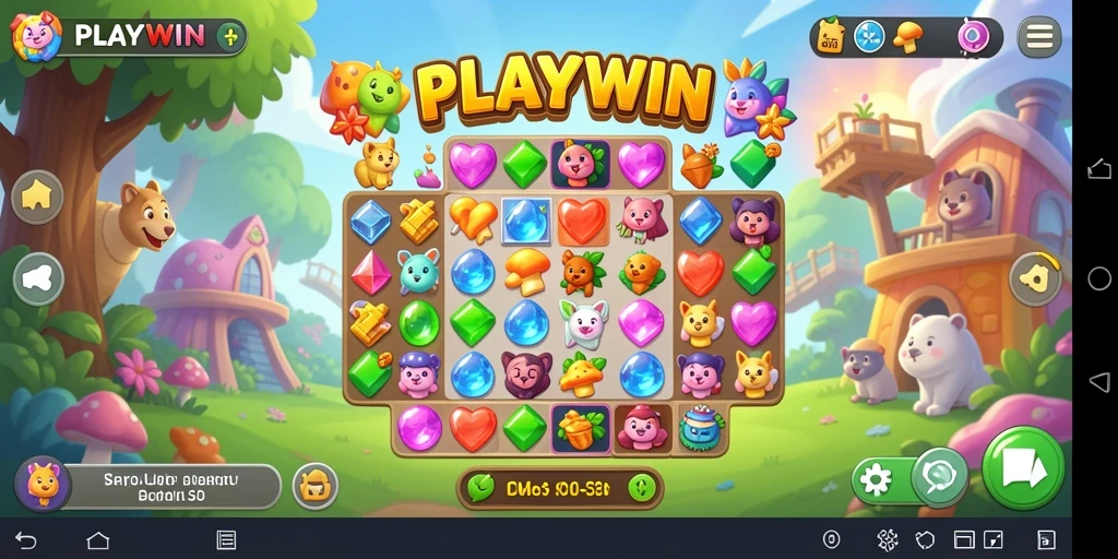 Menampilkan gameplay seru di dunia Match-3 yang penuh warna.