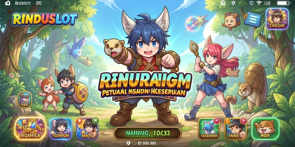 Screenshot RINDUSLOT menampilkan karakter anime dalam aksi menarik.