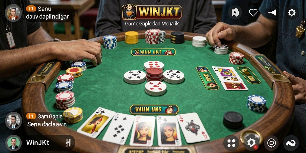 Tampilan gameplay Gaple yang seru dan interaktif di WINJKT.